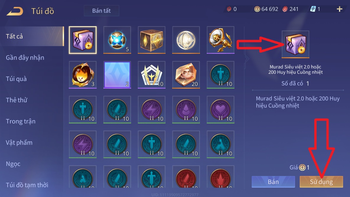 BƯỚC 2 : BẤM VÀO HỘP SKIN CHỌN SKIN NHẬN