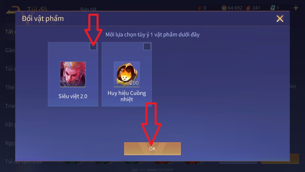 BƯỚC 3 : CHỌN SKIN BẤM OK LÀ XONG